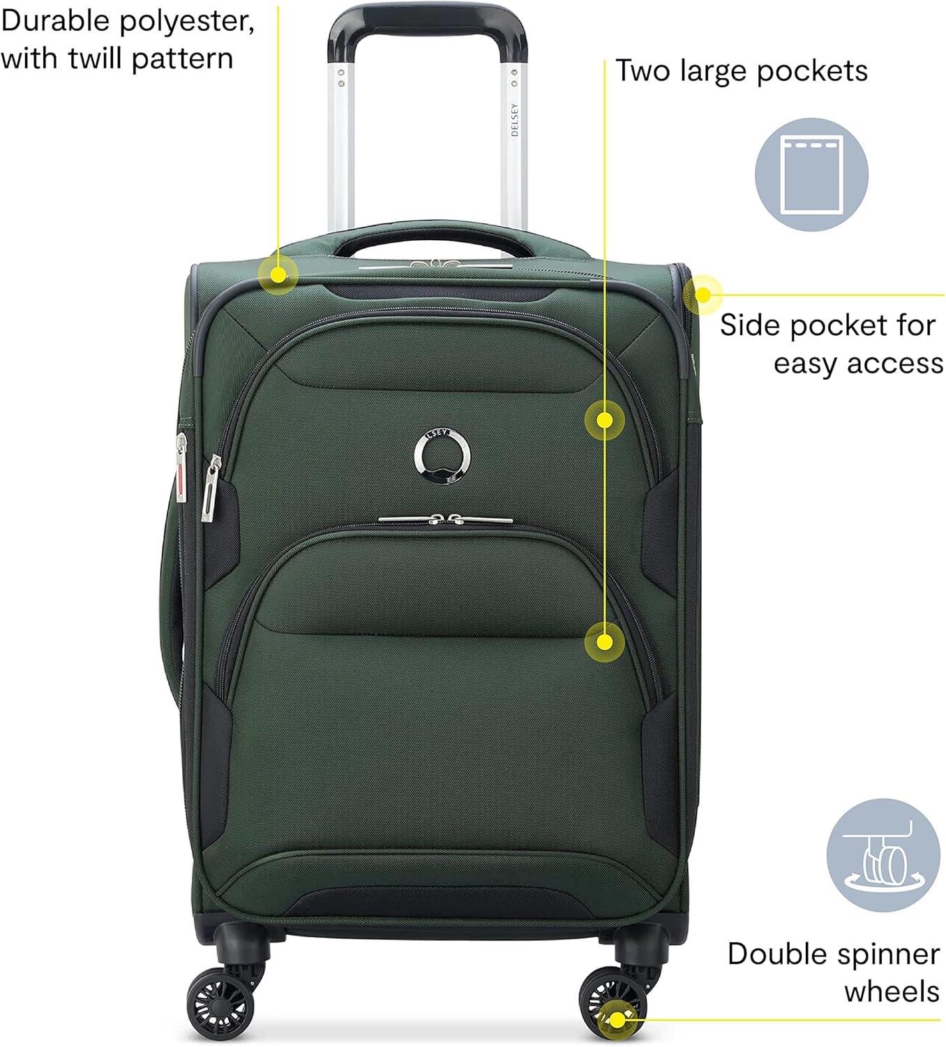 DELSEY Paris Sky Max 2.0 Softside Expandable Luggage with Spinner Wheels image number 2