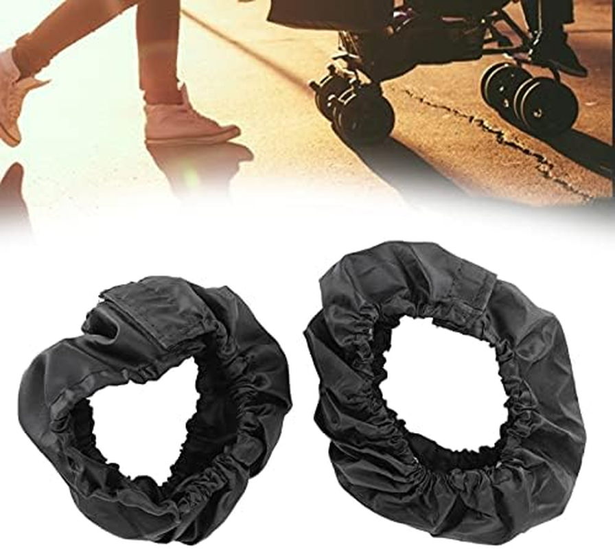 Tnfeeon Oxford Cloth Stroller Wheel Cover, Dustproof Tire Protector, Easy to Install for Strollers, Wheelchairs, Baby Pushchairs (Small Wheel Cover) image number 2