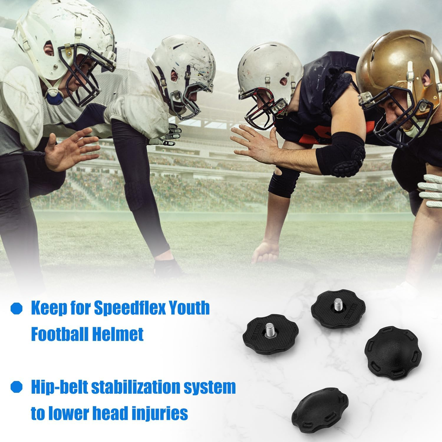 2Pcs Football Helmet Thumb Screws Compatible with Speedflex, Youth Football Helmet Chinstrap Thumb Screws to Maintain Youth Football Helmet Chinstrap Stabilization System