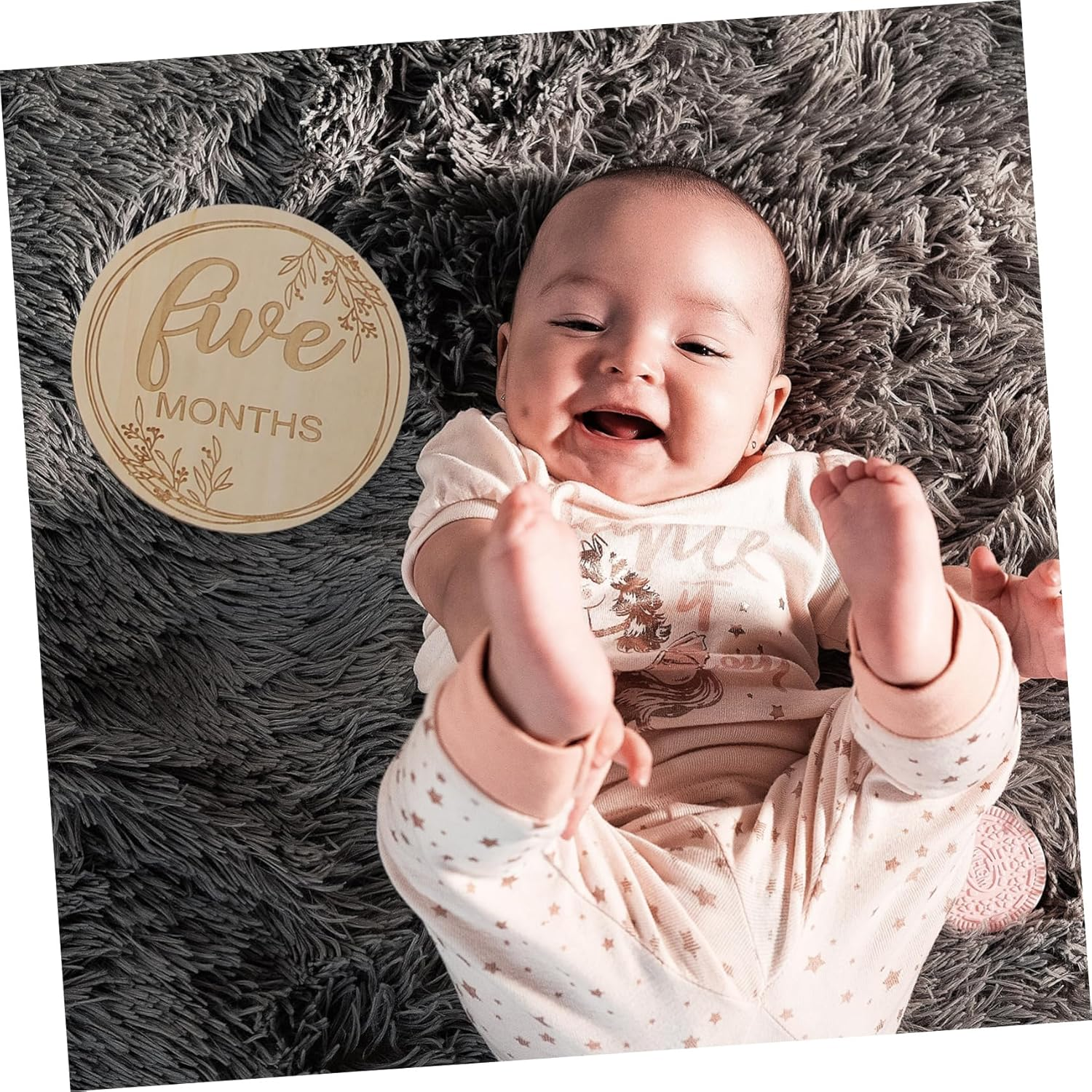 12Pcs Milestone Cards Commemorative Cards Wooden Photo Props for Newborns Unique Designs for Capturing Special Moments image number 4