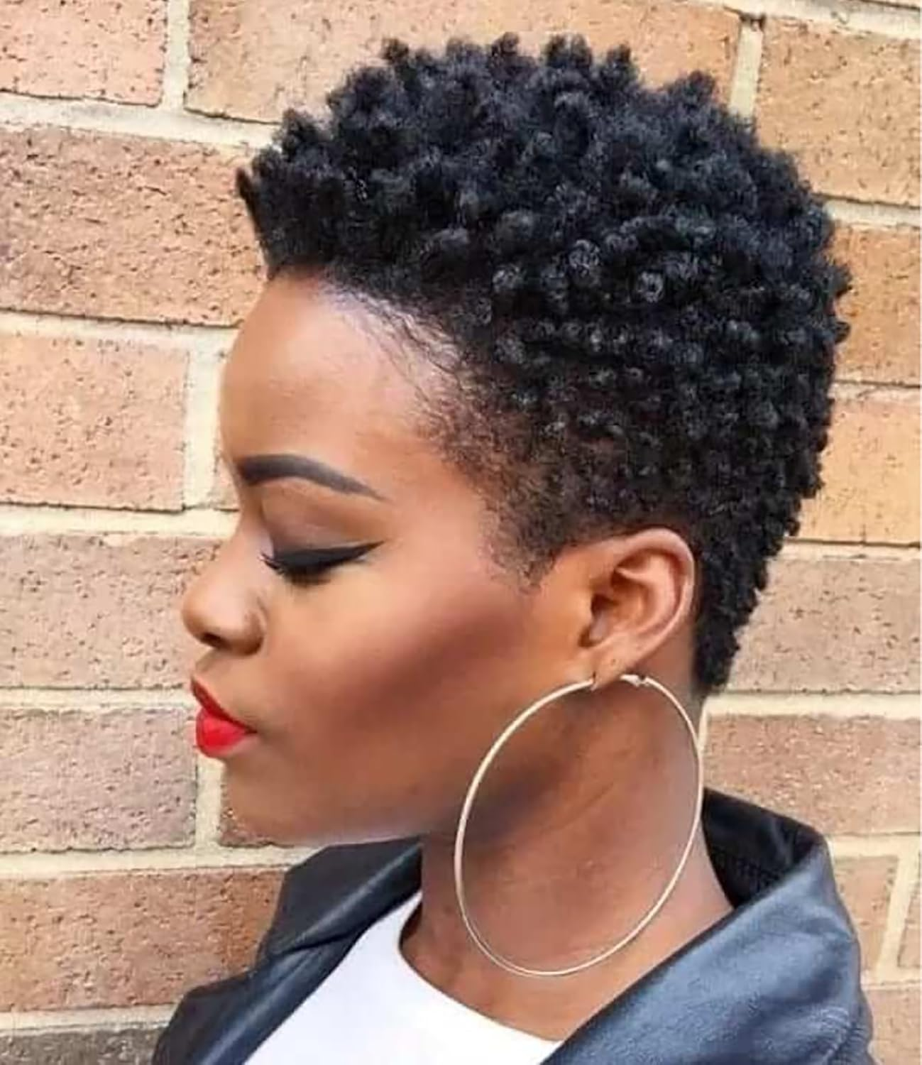 Pixie Wig Short Curly Wigs for Black Women Glueless Brazilian Kinky Curly Wigs for Daily Use 3Inch