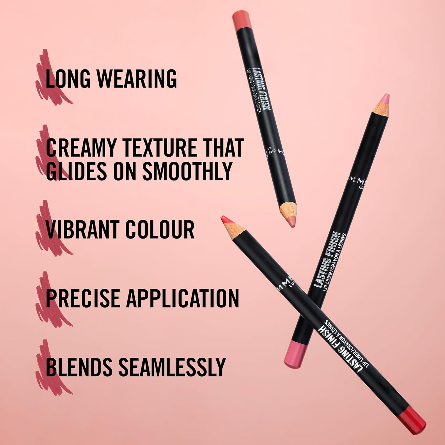 Lasting Finish Lip Liner - 195 Sunset Pink by Rimmel London for Women - 0.04 Oz Lip Liner image number 6