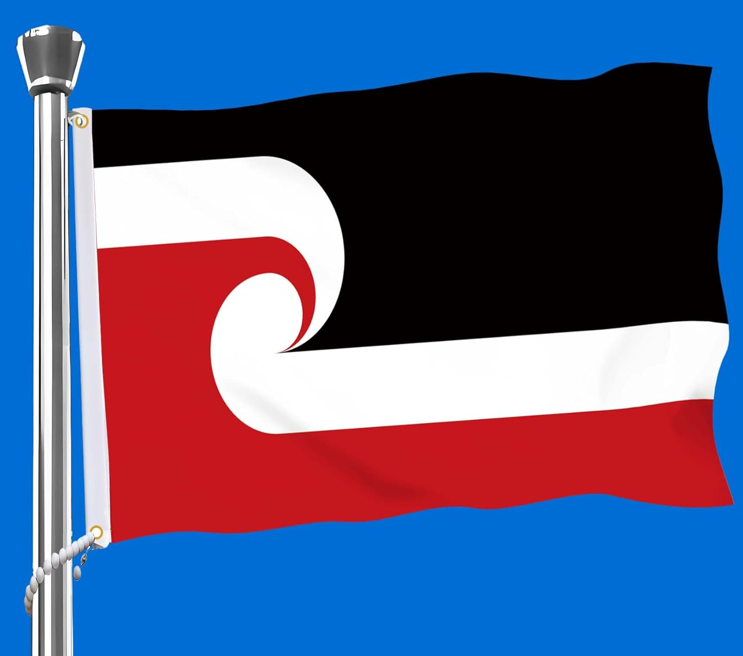 Maori Flag,3X5 FT Indigenous Flag,36X60 Inch Large Digitial Double-Printed Durable 150D Thick Polyester Decorations with 2 Brass Grommet image number 3