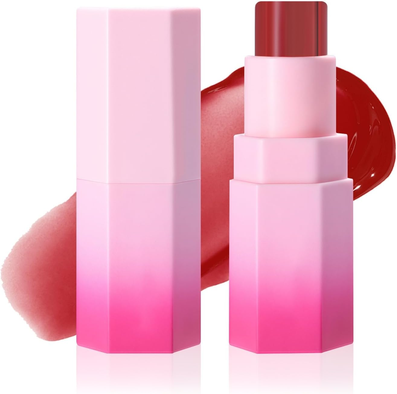 DAGEDA Jelly Blush Stick, High Pigmented Blush for Cheek with Nature Transparent Finish Blush Makeup, Buildable Long Lasting Moisturising Lip & Cheek Tint Blush - #03