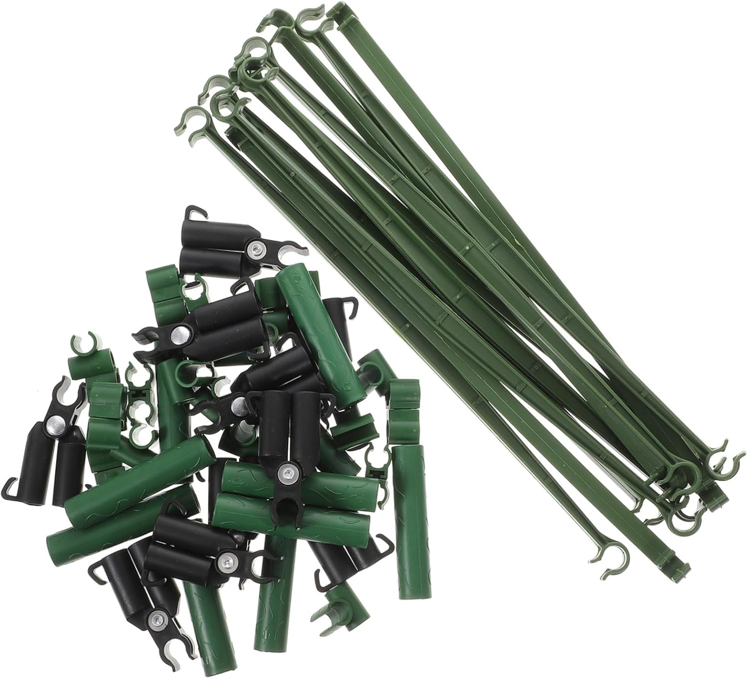 INOOMP Garden Trellis Connectors and Plastic Buckle for Plant Supports, 50Pcs Set with 11Mm Adjustable Fixing Connectors, Plastic-Coated Garden Stakes for Outdoor Trellis and Fence image number 6