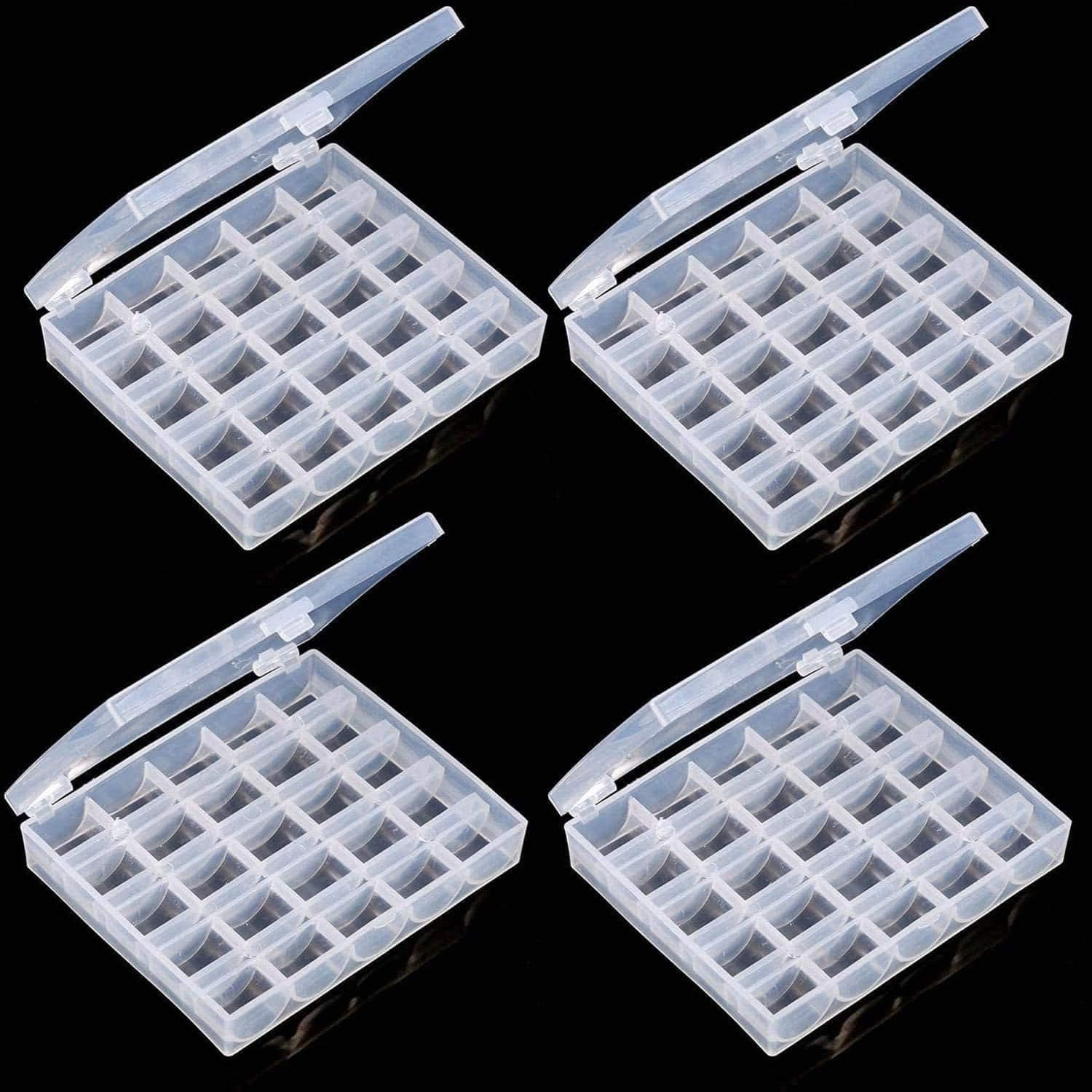 Bobbin Box,Machine Bobbin Organizer Plastic Case,Transparent 25 Slots Empty Bobbins Spools Box，Sewing Craft Plastic Case Storage Box for Sewing Machine image number 6