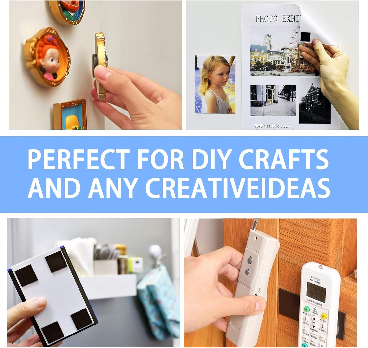 35 Pcs Magnet, Self-Adhesive Magnetic Tape with Adhesive Backing, Rubber Soft Magnetic Sheet Magnetic Strip, Suitable for Handicraft DIY, School, Office and Home Heavy-Duty Adhesive Magnets image number 1