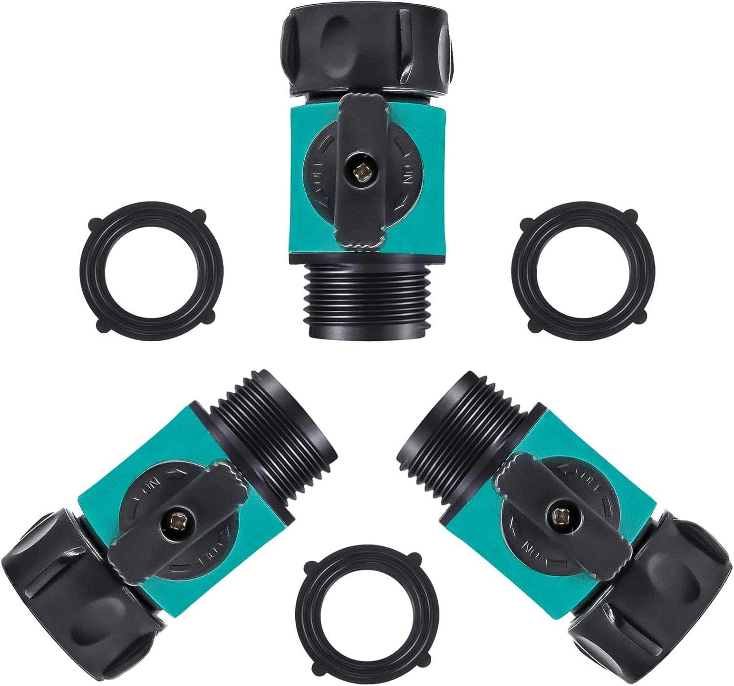 ECOESPTI Quick Connect Garden Hose Fittings, 3/4" Hose/Faucet/Nozzle Quick Connect Adapters, Male & Female Thread Nipple Quick Connectors, 12 Pack