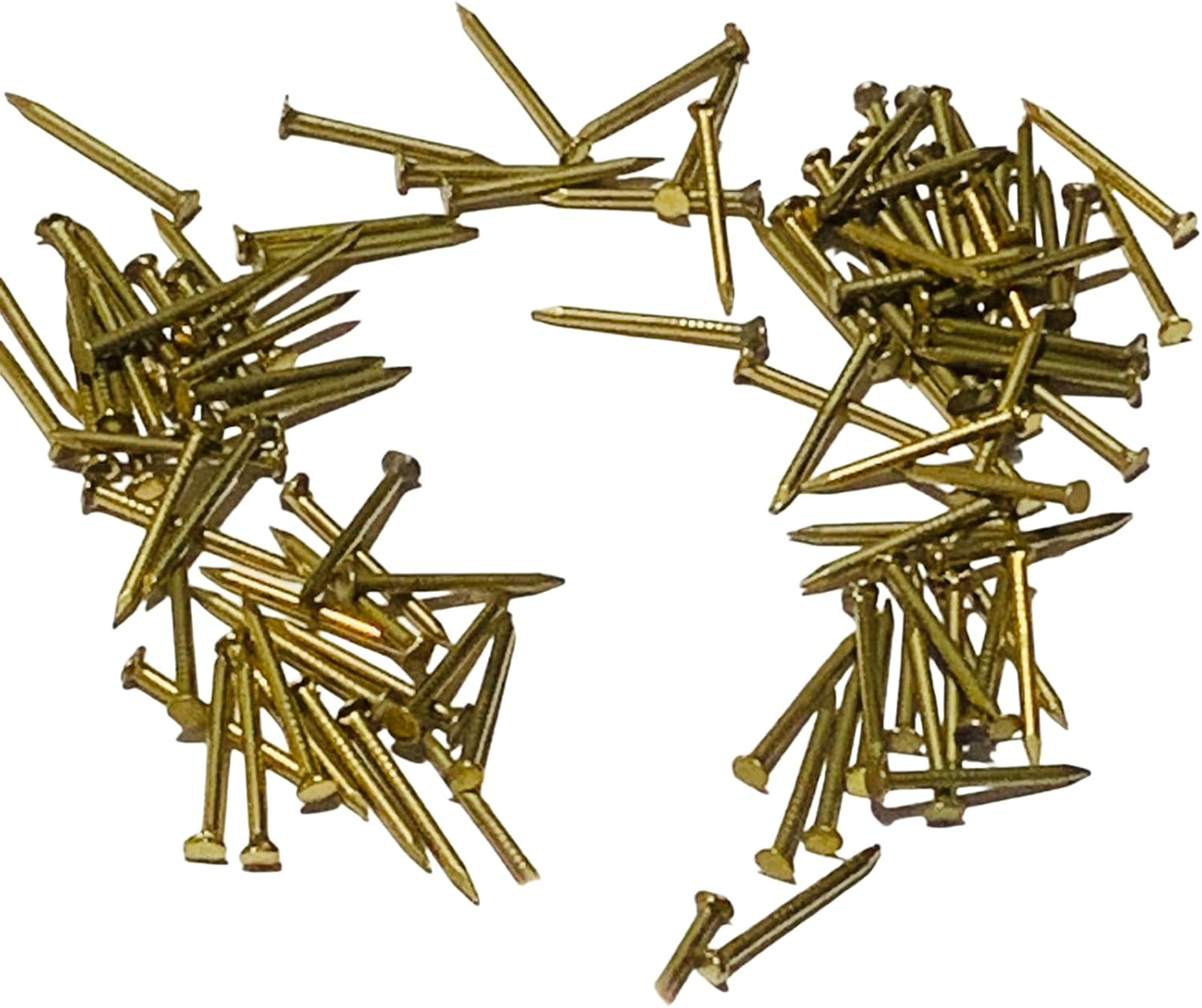 Brass Nails - Pure Brass Fastening Nails. Commonly Used in High-End Places like Villas, Wooden Boards, Temples (50Mm9Pcs) image number 1