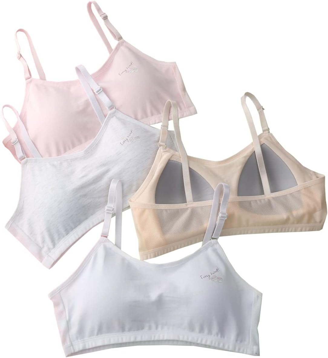 Big Girls Bra Comfort Flex Fit Seamless for Girl Teens with Adjustable Straps, Pull-On Design