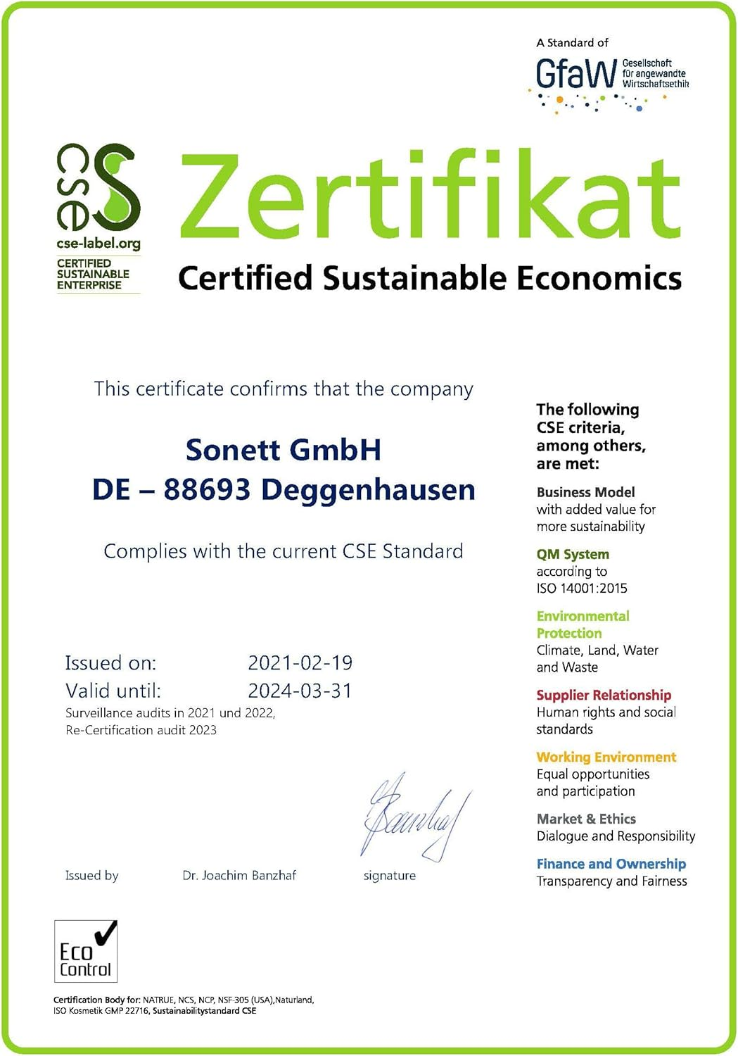 Sonett Sensitive Olive Laundry Liquid for Wool and Silk, 1 Liters