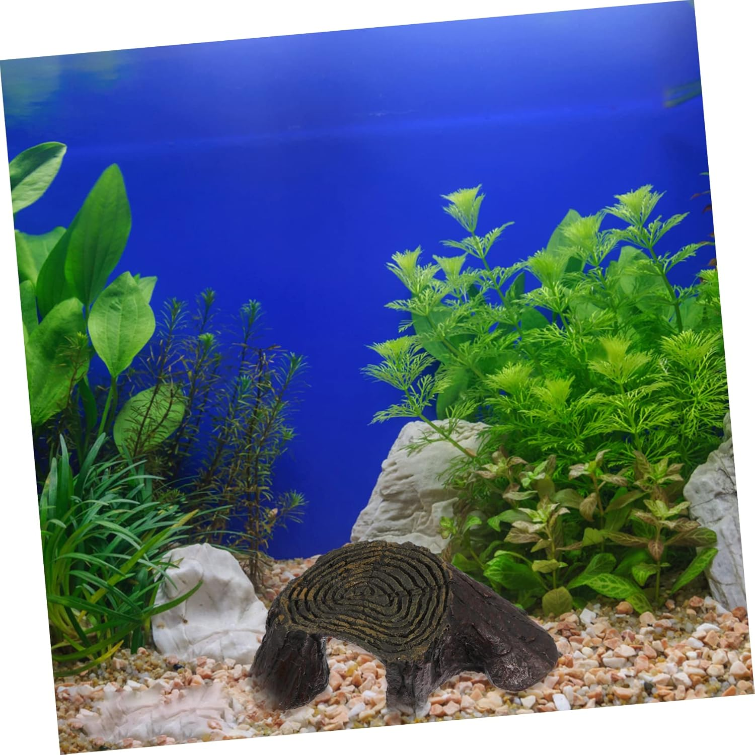 VICASKY Reptile Climbing Platform Tortoise Terrace Aquarium Decor Resin Basking Dock with Tree Hole Design Pet Climbing Terrace for Fish Tank Landscaping Habitat image number 1