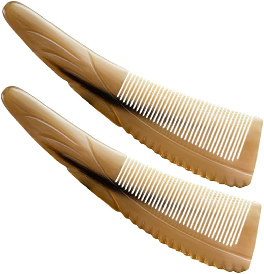 IWOWHERO 2Pcs Horn Pocket Comb Birth Combs for Labor Gua Scalp Hair for Styling Horn Massage Scalp Massager Brush image number 6
