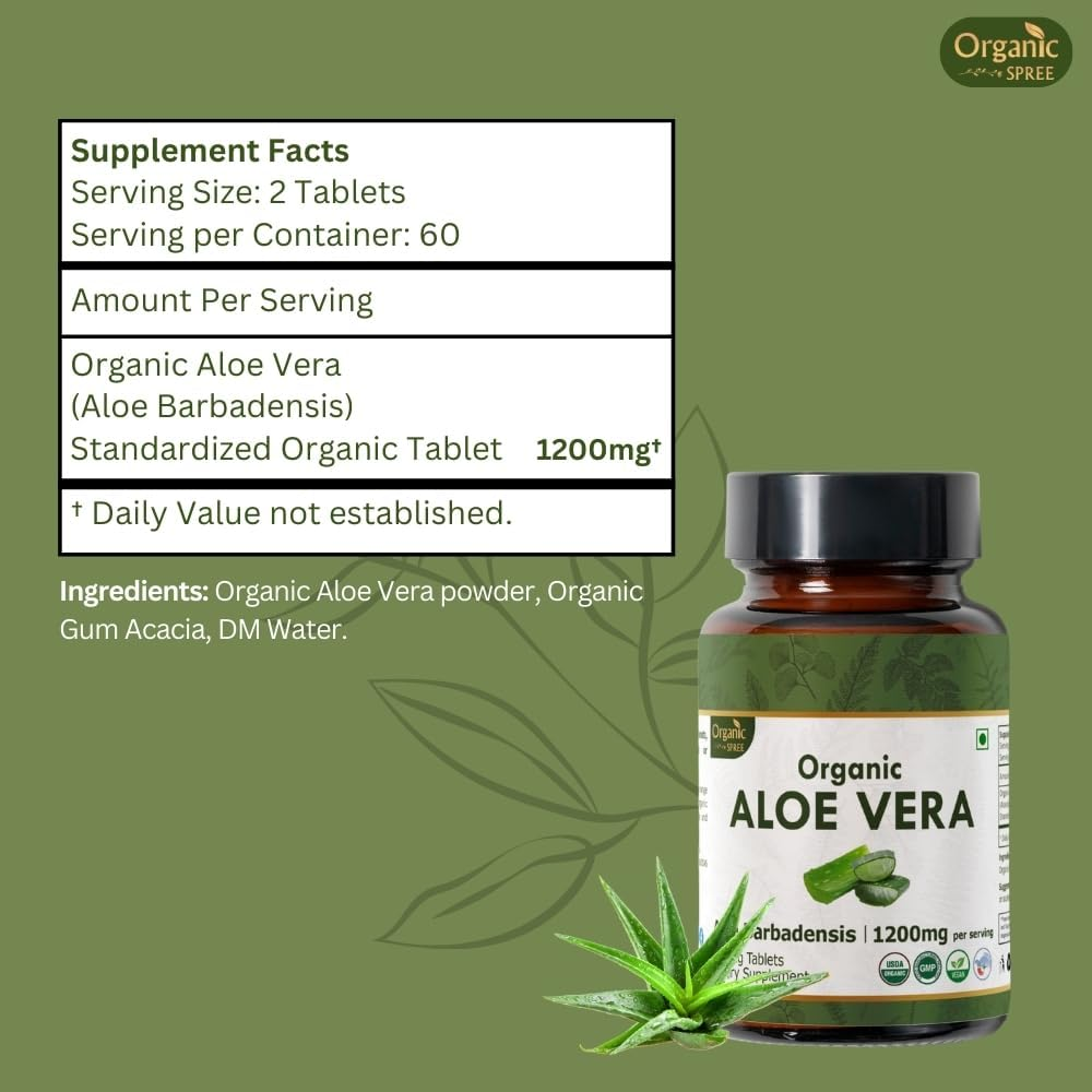 Aloe Vera 120 Tablets | Aloe Barbadensis (Aloe Vera) | USDA Organic Certified | Organic and Natural 120Tab image number 5