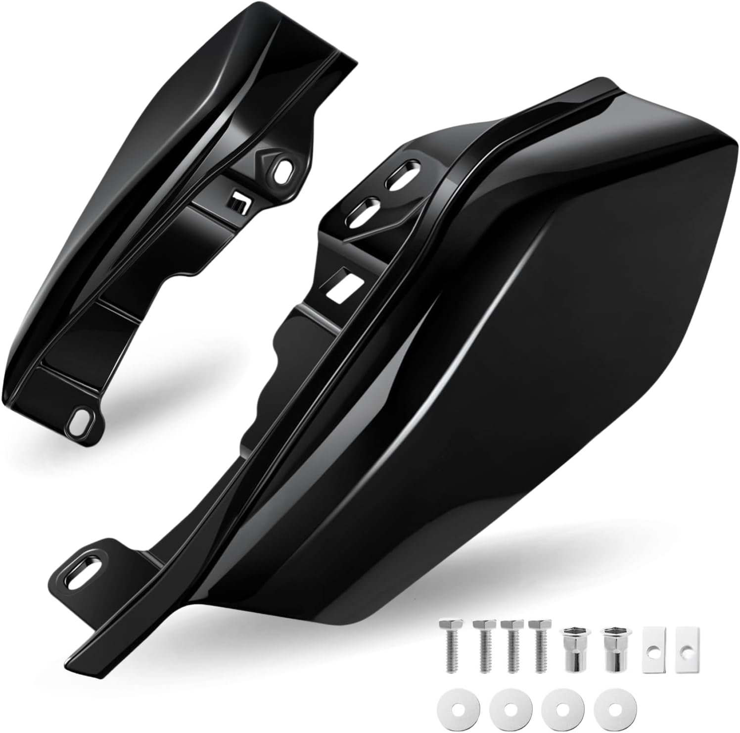 Evervanz Gloss Black Mid Frame Air Deflectors Heat Shields Deflector 2009-2025 Compatible for Harley Davidson Touring Street Glide Road Glide Electra Glide Road King Ultra Limited Tri Glide CVO