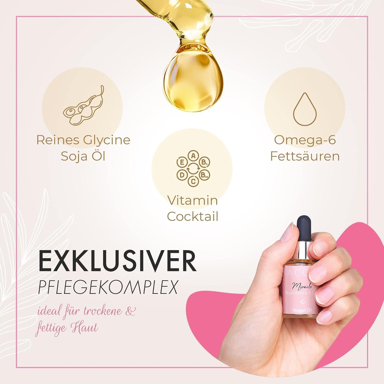 LACOYA&reg; Nail Oil for Fingers, Toenails & Cuticles - Nail Care Oil Strengthens & Nourishes Cracked, Brittle Nails Including Cuticle Pusher - Repair & Protect Cuticle Oil - Cuticle Oil 10 Ml image number 5