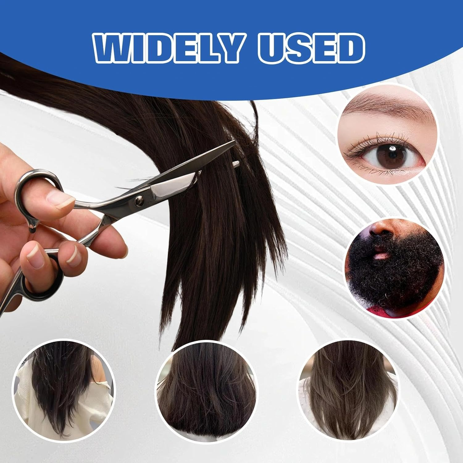 LEONTOOL Hair Scissors with Storage Bag Made of Leather Stainless Steel 6 Inch Total Length Fine Adjustment Tension Screw Professional Hair Scissors Ergonomic Design for Men Women Children and Babies image number 3