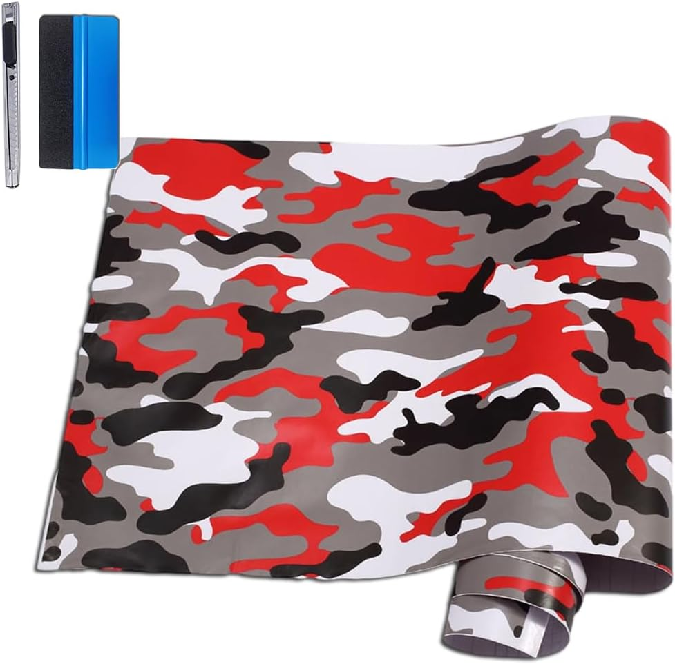 LZLRUN Car Camouflage Vinyl Wrap Film Roll Arctic Snow Camo Decal Sticker for Car Console Computer Laptop Bike Motorcycle Digtial Yellow 1Ft X 5Ft image number 4