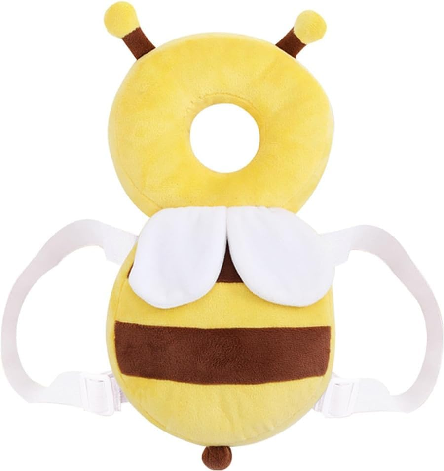 Little Bee anti Falling Pillow Head Protector Cushion, with Horizontal Band Walking Head Protection Safety Pads, Adjustable Lint Cushion Backpack for Falling Crawling and Walking anti Fall Pillow