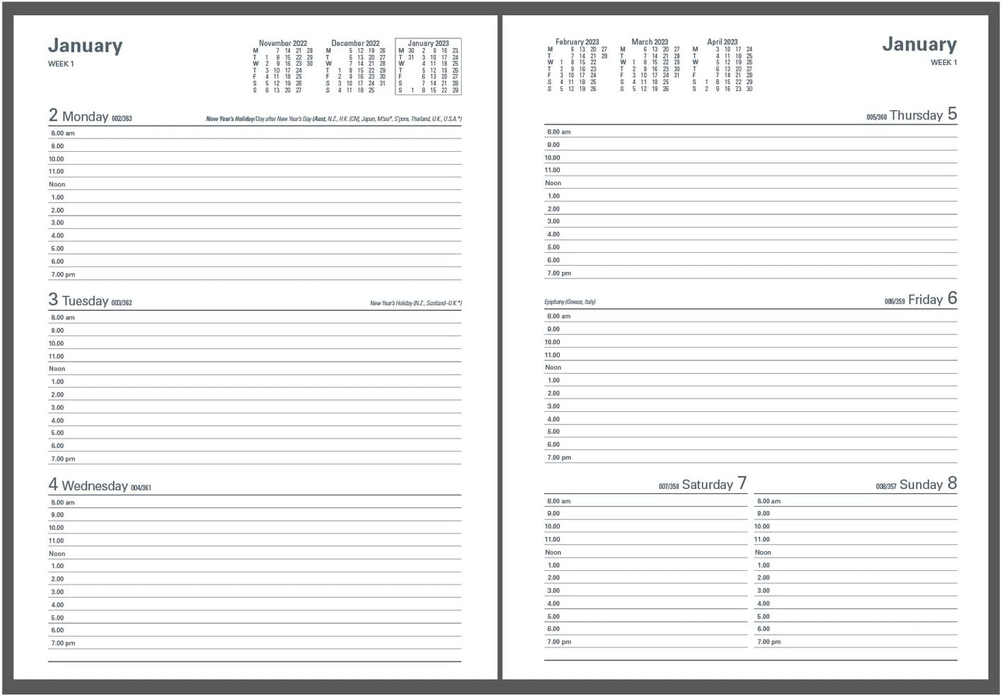 Collins Kingsgrove Week to View 2023 Diary, Size A4, Blue image number 1