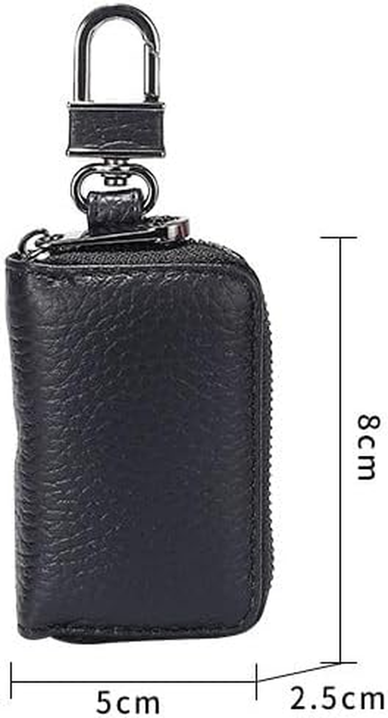 Elegant Car Key Cover, Leather Key Fob Case with Zipper image number 6