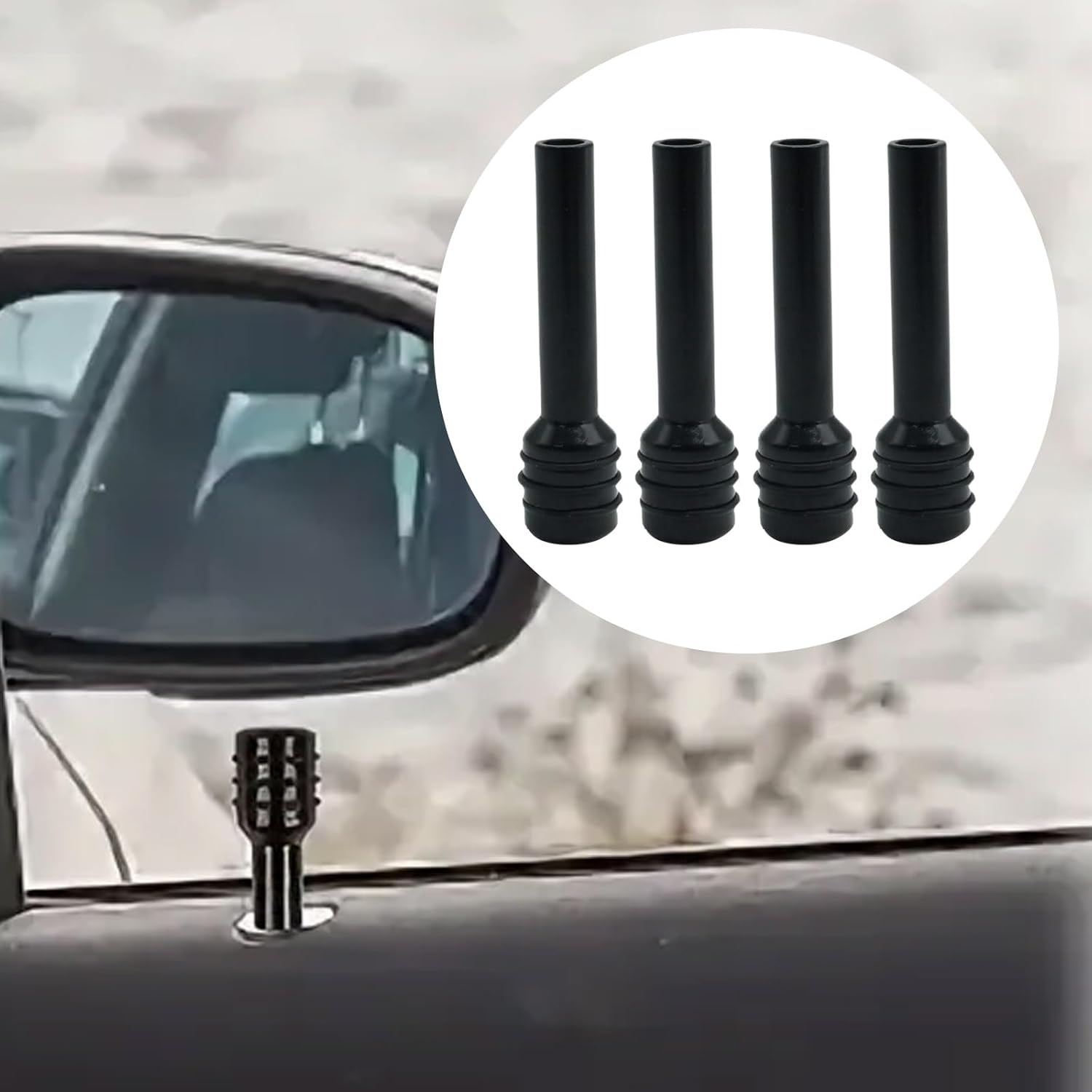 Laffoonparts 4 Pcs Car Door Lock Knobs Universal Aluminum Alloy Inner Door Lock Pull Pins for Most Cars Trucks Black image number 4