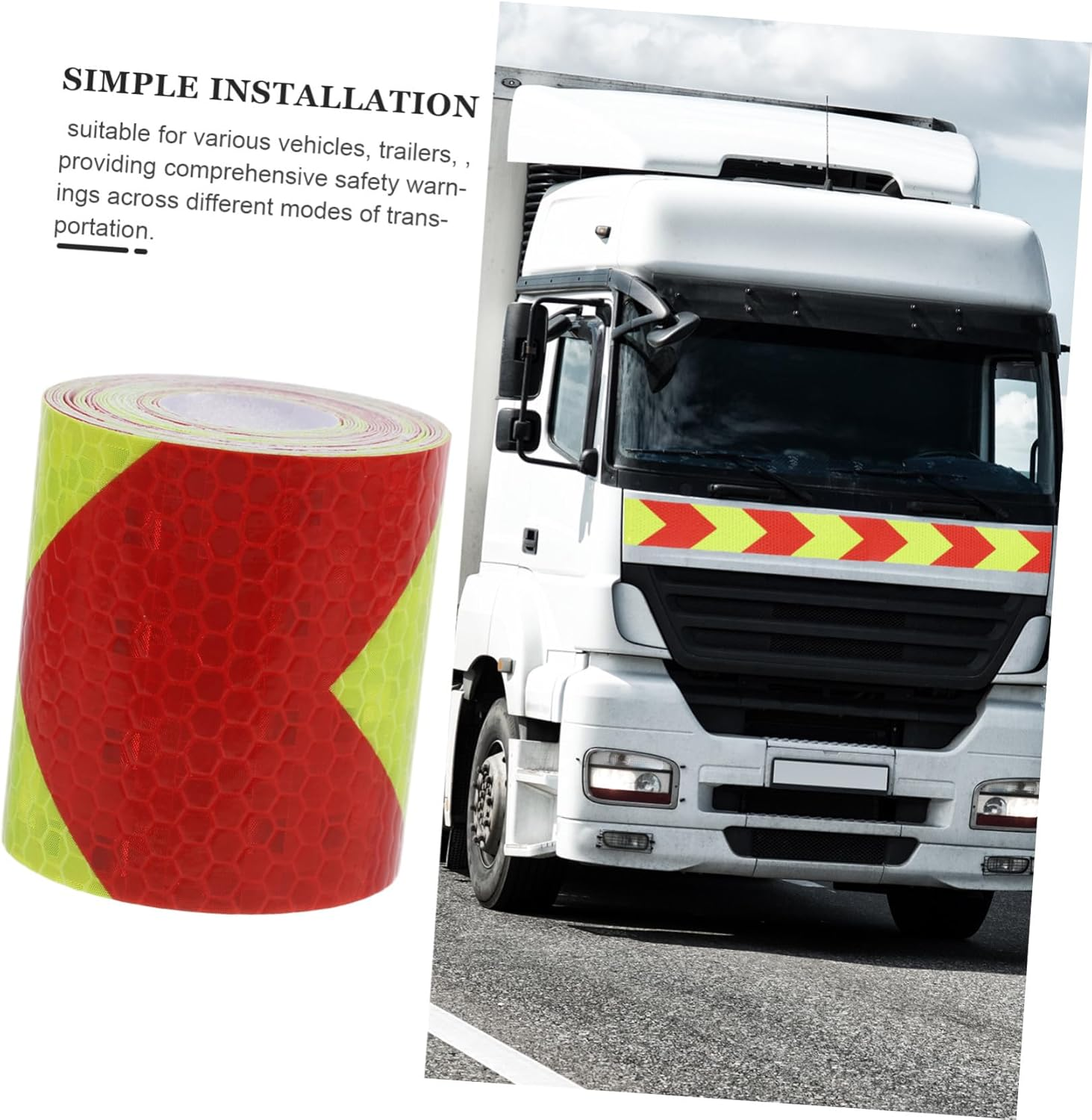 Zerodeko High Visibility Reflective Safety Tape with Arrow Design Weather Resistant Adhesive Strip for Vehicles Trailers Boats Enhanced Nighttime Visibility Caution Sticker for Road Safety image number 5