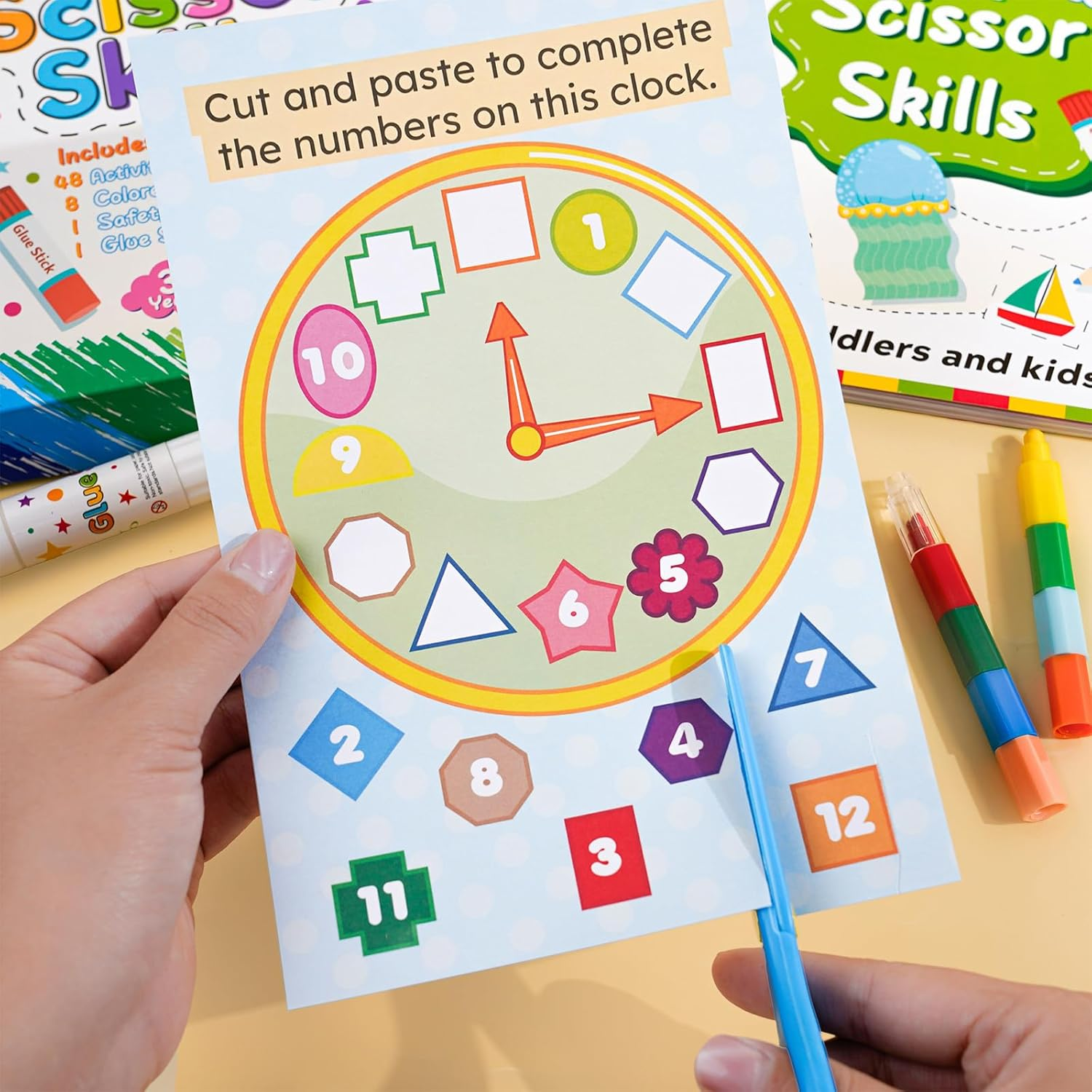 Montessori Preschool Busy Paper Cutting Book for Toddlers Ages 3 - Preschool Learning Scissor Skills Activity Sticker Book - Gifts for 3 Year Old Boys - 4 Year Old Girl Birthday