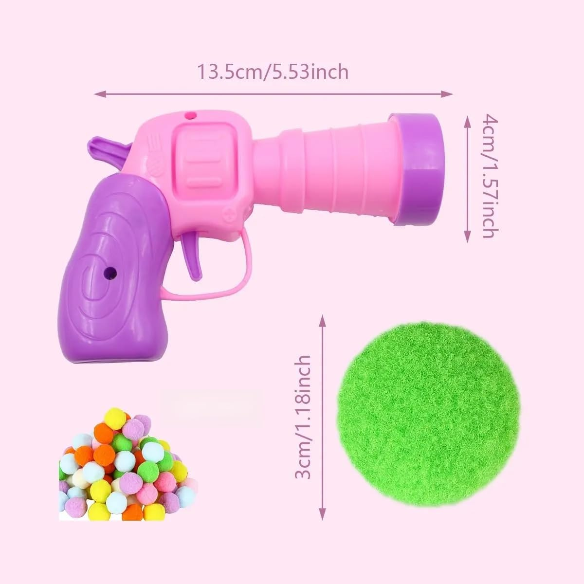 Kitten Toys, Interactive Cat Toys, 30 Cat Pom-Poms Balls & 1 Cat Toy Launcher, Cat Toys for Indoor Cats DIY Set, Suitable for Training and Playing (Multicolor) image number 1