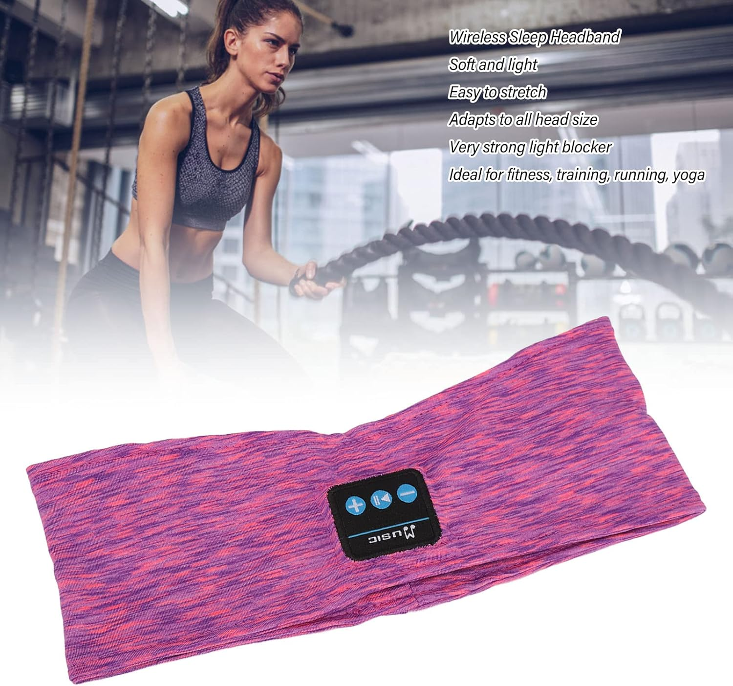 Sleep Headphones Bluetooth Headband, Wireless Soft Sleeping Headphones, Cool Tech Gifts for Men Women, Headband Headphones for Running Workout Insomnia Yoga image number 6