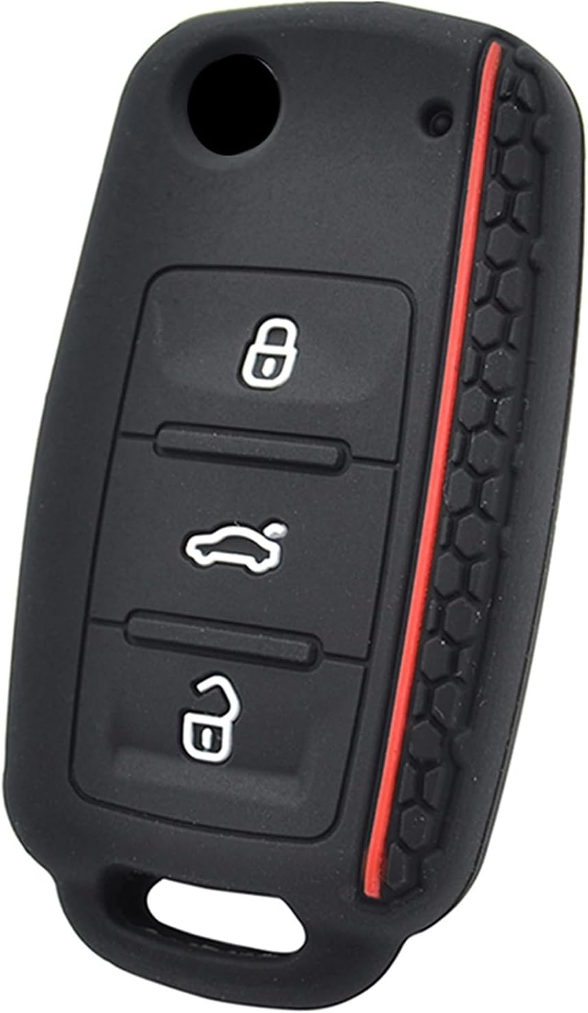 Key Fob Cover for Volkswagen Beetle Caddy Eos Golf Jetta Polo Scirocco Sharan Tiguan Touran Transporter T5 Bora Passat Skoda Fabia Octavia Superb Seat Leon Remote Control Key Case Shell 3 Buttons image number 2