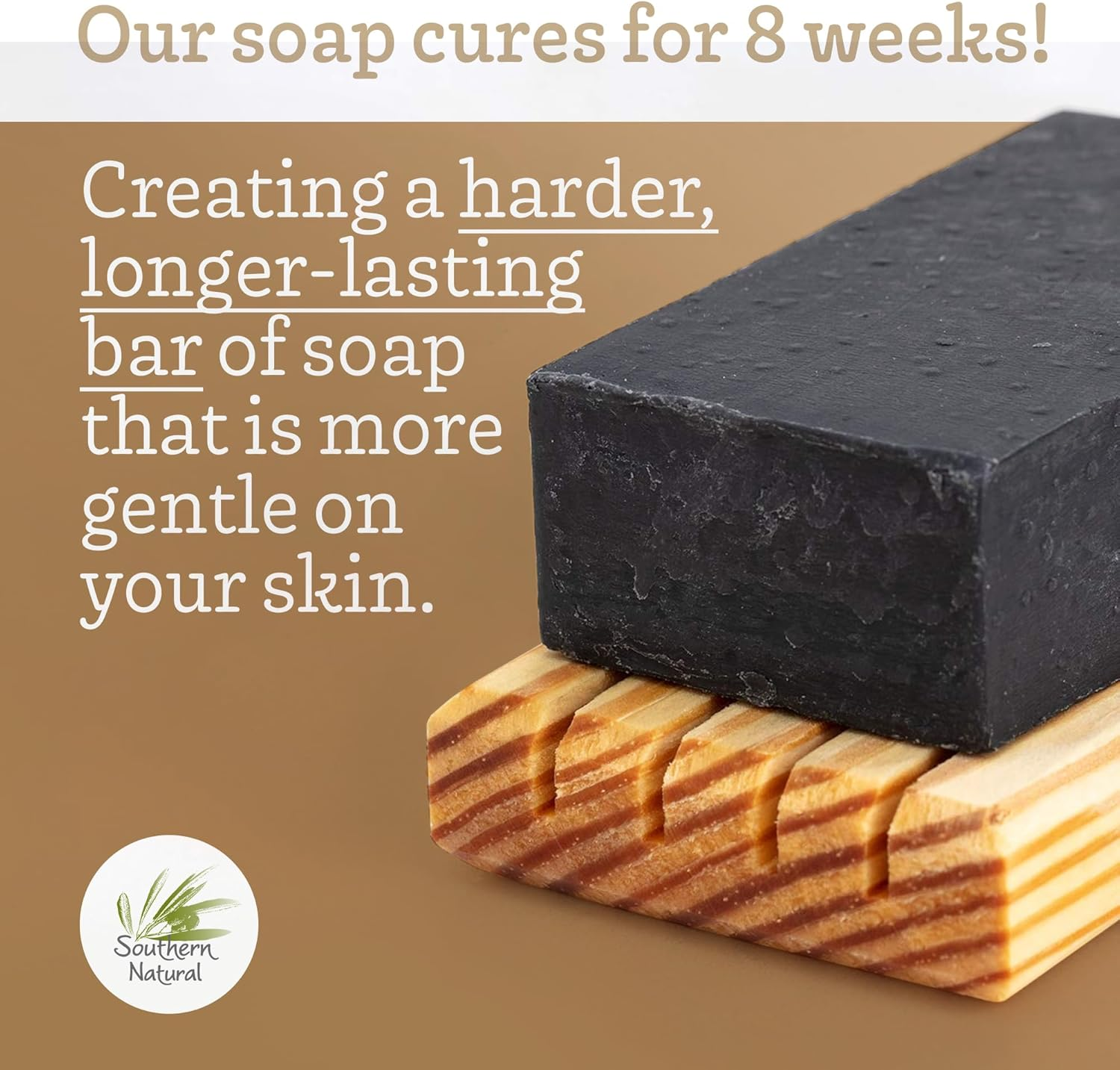 Southern Natural Handmade Activated Charcoal Soap Bar for Face & Body - Perfect for Sensitive Skin & Dry Skin Relief &ndash; with Dead Sea Mud, Goat Milk & Peppermint Essential Oil &ndash; 2 Pack, 4.5 Oz image number 6