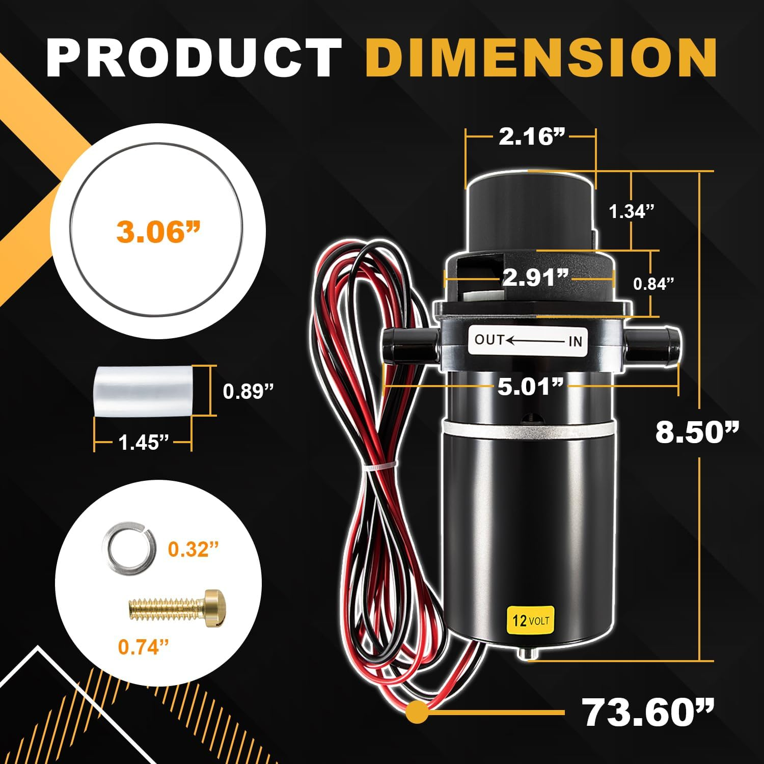 Replace for 37041-0010 Marine Toilet Macerator Sub Assembly Kit, Marine Toilet Replacement Motor Pump Set 12-Volt Fit for Models 37010-0000, 37010-1000, 37010-0090 and 37010-1090 image number 4