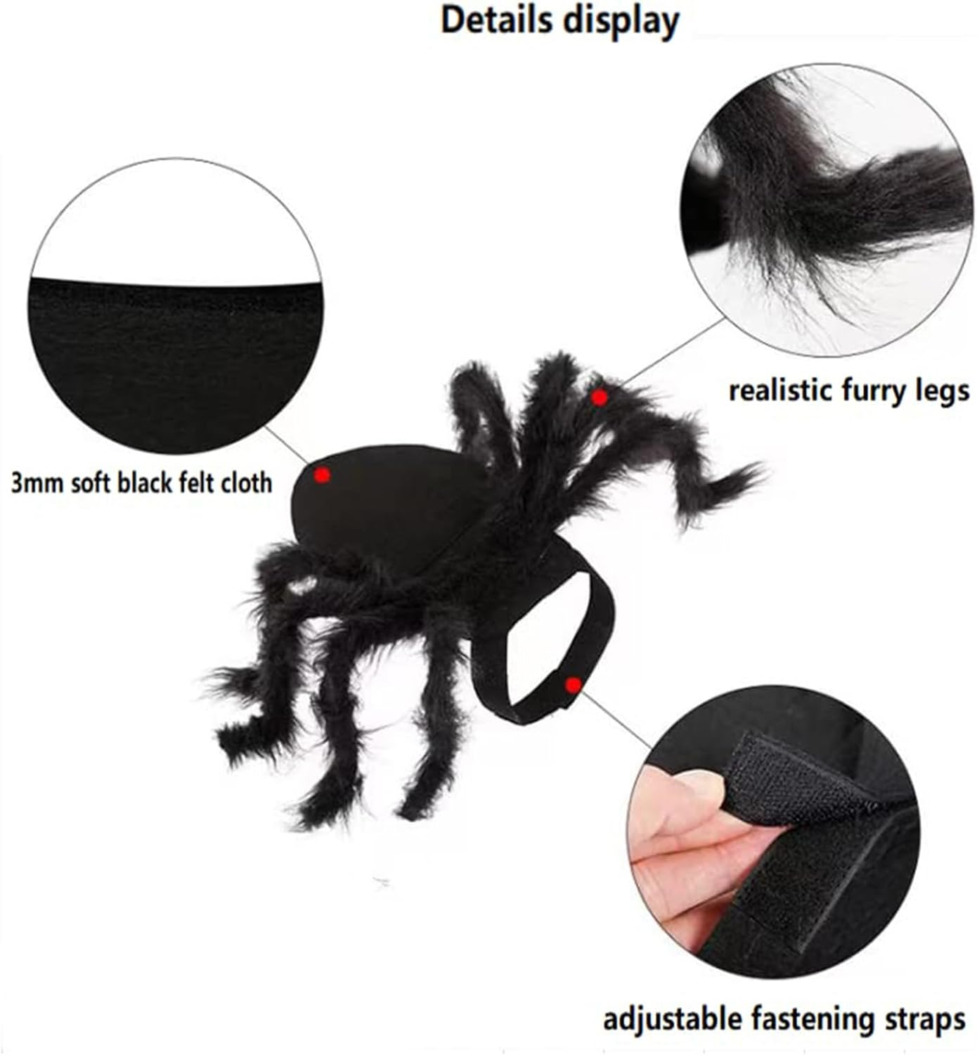 Halloween Spider Costume, Pet Decorations, Decor Party Supply, Cosplay Costumes with Adjustable Velcro, Cosplay Costumes for Small-Medium Dogs & Cat, Puppy Dress up Accessories Black image number 6