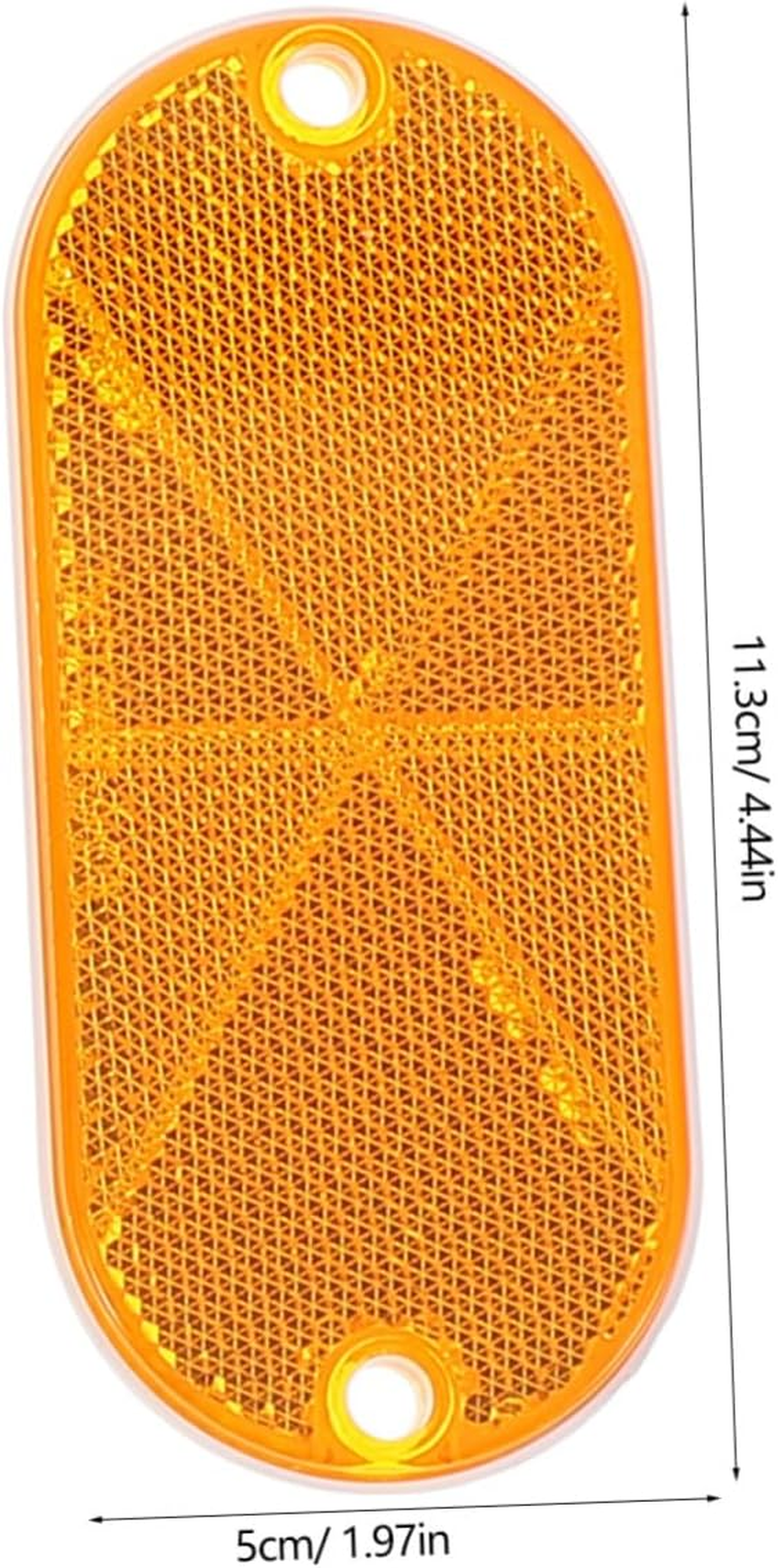 10Pcs Oval Amber Trailer Reflectors Reflective Signs Vehicle Reflector for Driveway Fence Post Mailbox Outdoor Road Safety Accessories image number 6