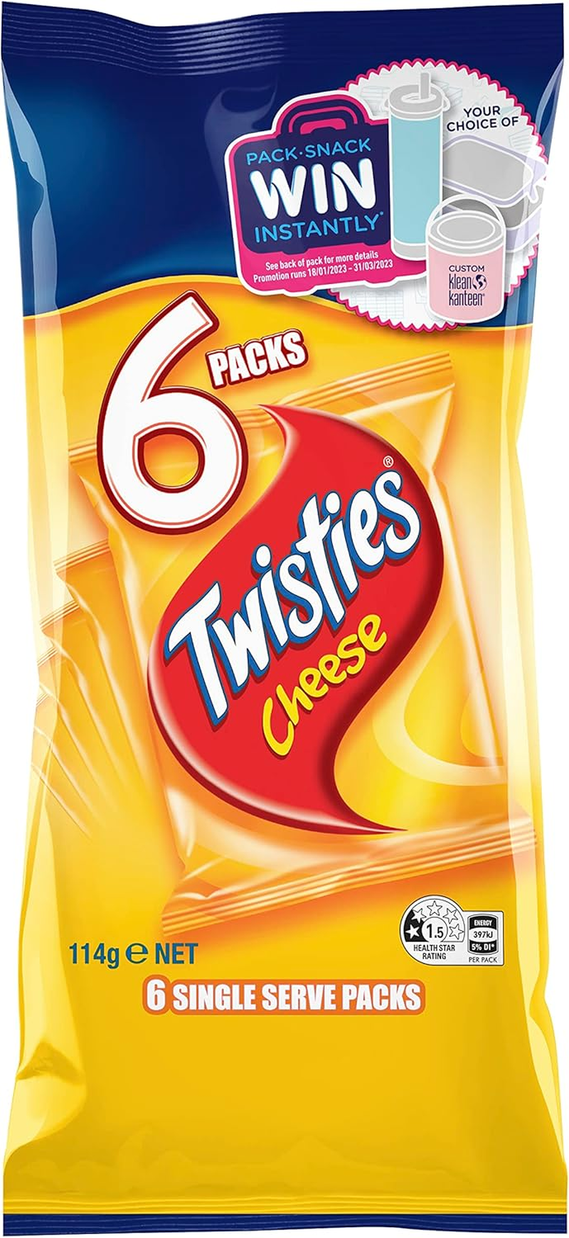Twisties Cheese Corn Chips Multipack 6 Pack 114G image number 5