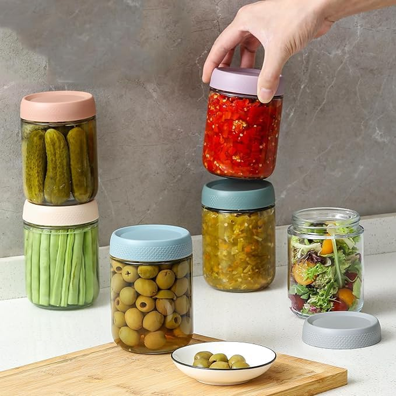 WEZCHUGHAOL Glass Overnight Oats Jars with Lids, 6 Pack, 300Ml/500Ml/750Ml/Capacity (300ML) image number 4