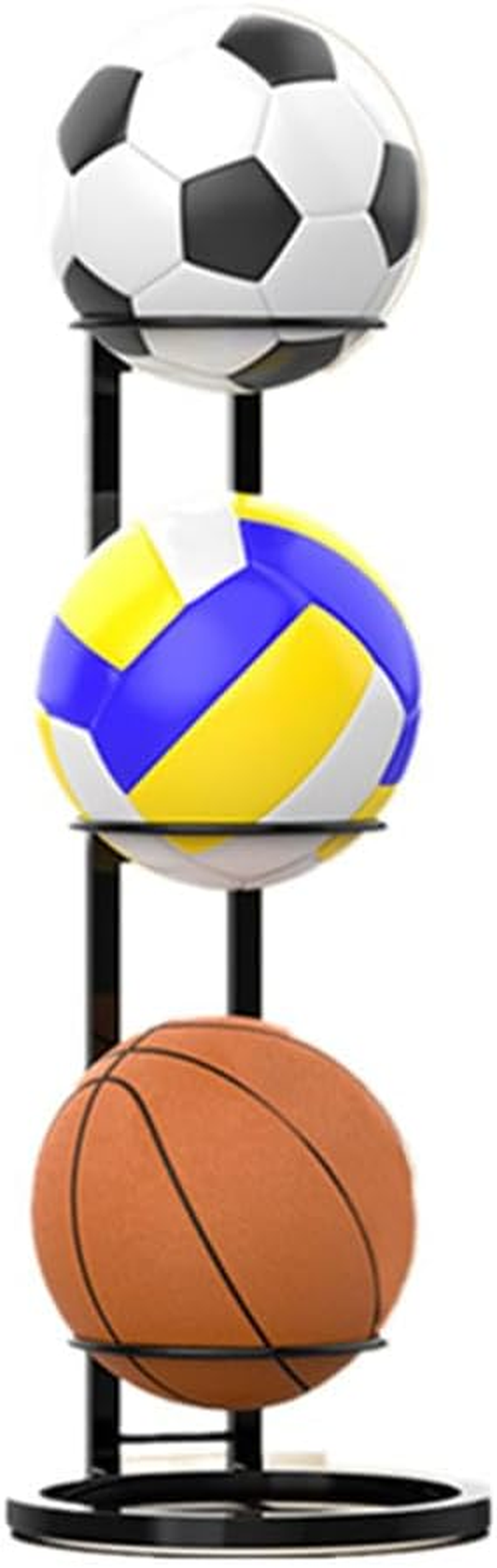 Changyeah 1PC 3-Tier Basketball Ball Storage Rack Holder,Ball Storage,Removable Home Cube Frame Ball Stand Storage,Freestanding Garage Sports Equipment Organizer Indoor Display Stand image number 3