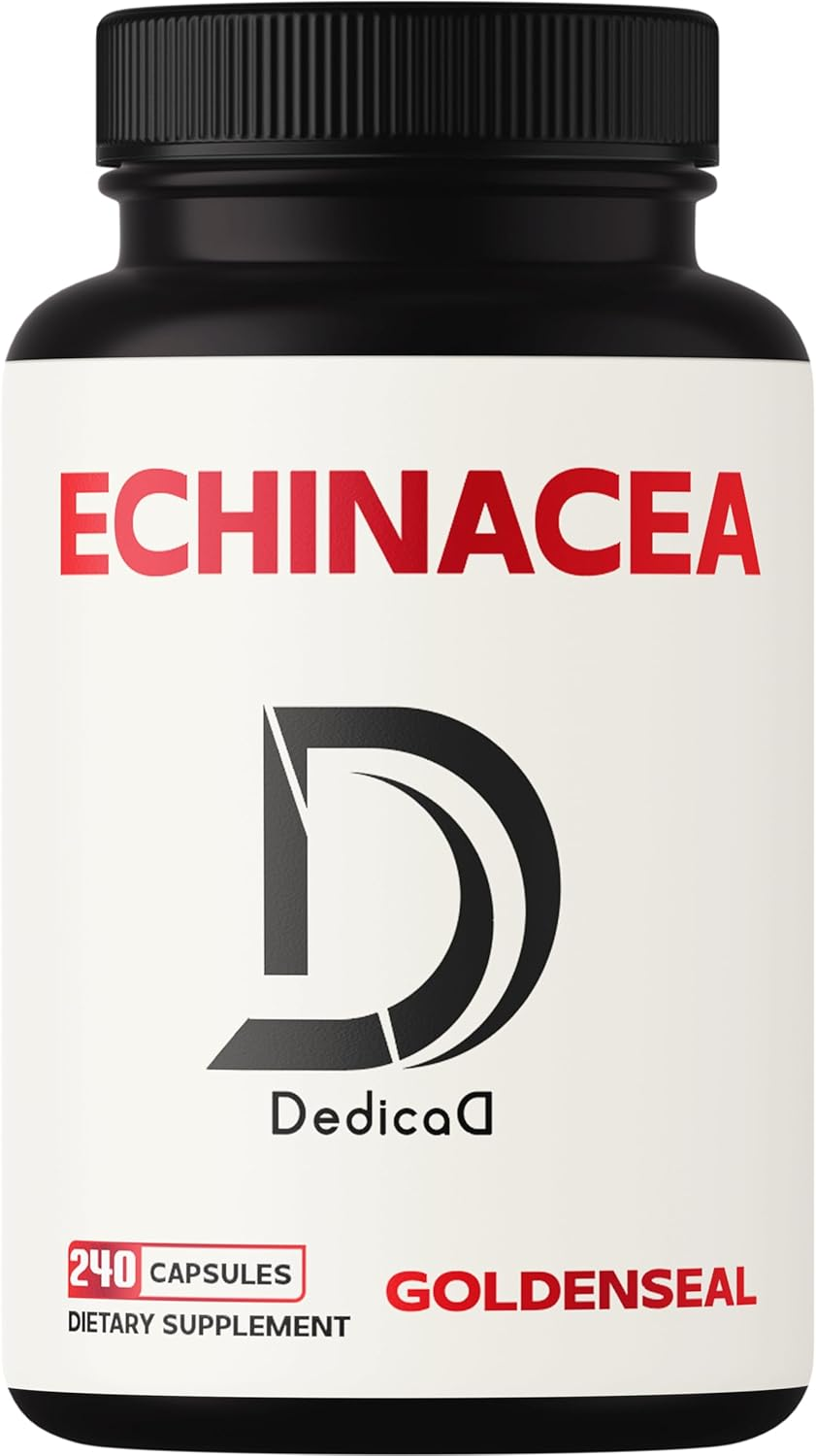 DEDICAD 1000Mg Echinacea Capsules with Goldenseal - 240 Counts of 4 Month Supply - Support Immune System, Well-Being & Overal Health image number 4