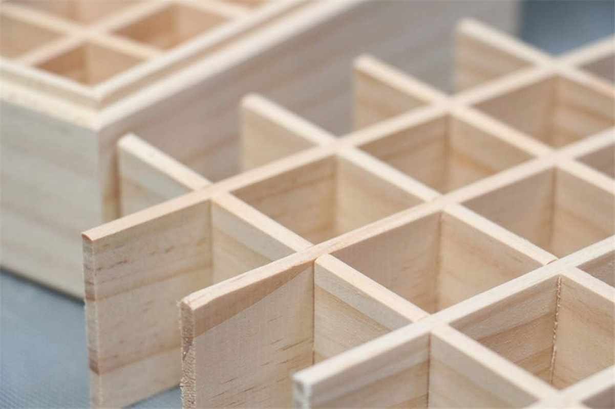 Fantasyday Wooden Essential Oil Storage Box Case, Portable Organizer Holds 25 Bottles 5 Ml, 10 Ml and 15 Ml Sizes - Pine Wood Holder Safe for Carrying and Home Storage Display image number 4