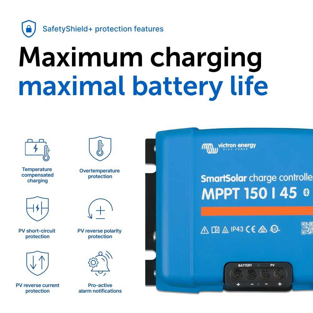 Victron Energy Smartsolar MPPT Solar Charge Controller, 150/45 image number 4