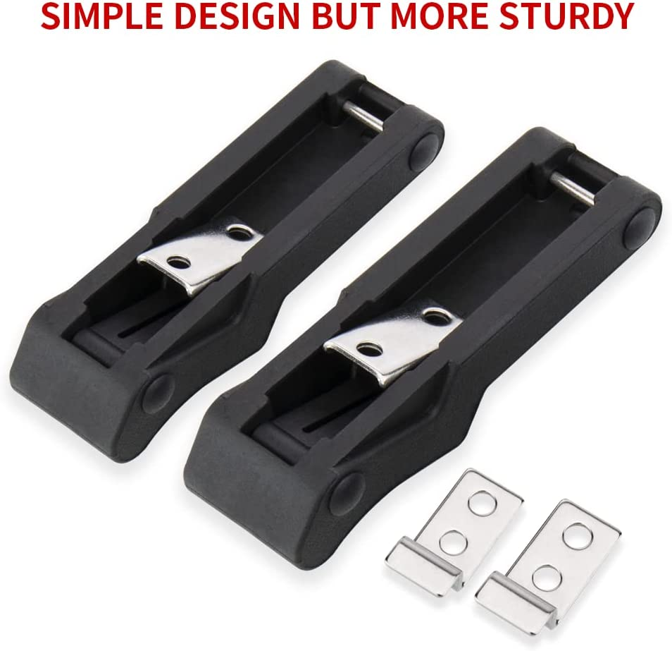 KICRY 2PCS Front Storage Rack Rubber Flexible Draw Compatible with Sportsman 450 570 1000 ETX OEM 7081927 Soft Thermoplastic Elastomer Small over Center Boat Latch Door Handle (Black,2Pcs) image number 2