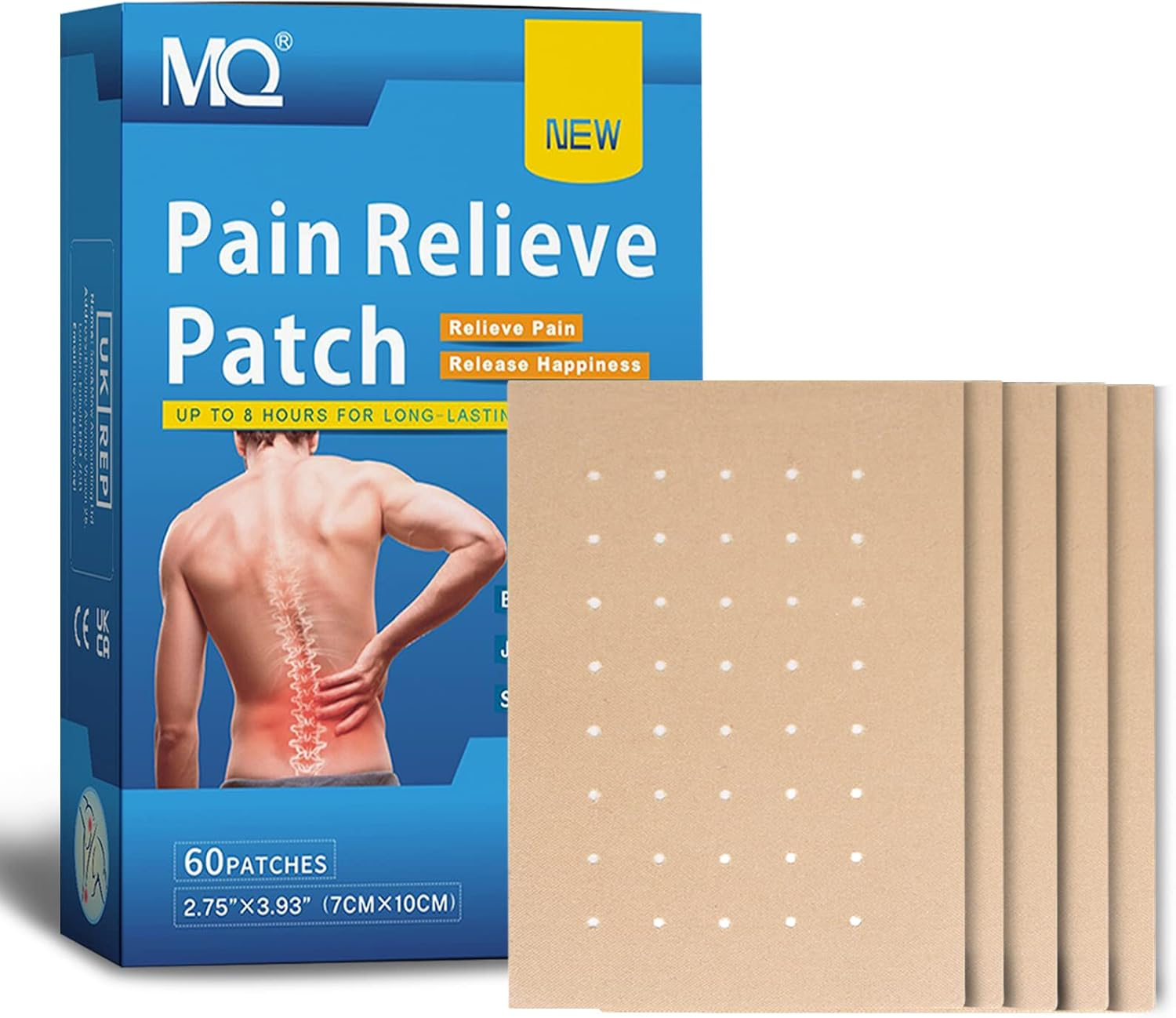 MQ Pain Relief Patches 60PCS, Arthritis Herbal Heat Patches for Back Knee Neck Shoulder Muscle Soreness, Pain Relief Patche Warming Meridians Plaster image number 3