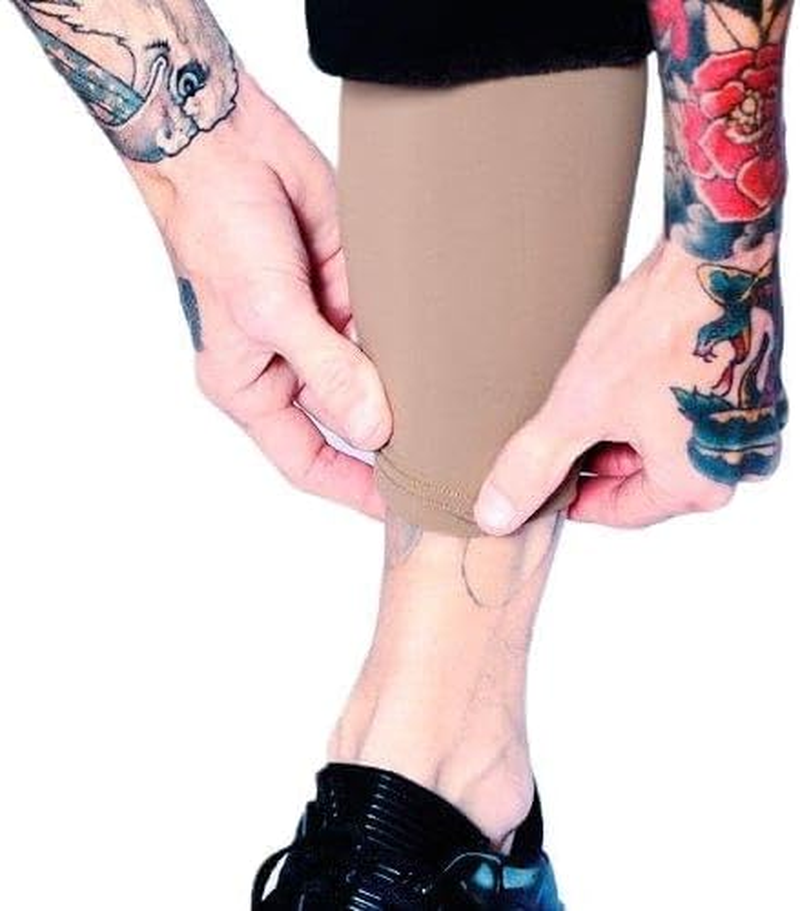 Tat2X Ink Armor Premium Lower Leg Tattoo Cover up Sleeve - No Slip Gripper - U.S. Made