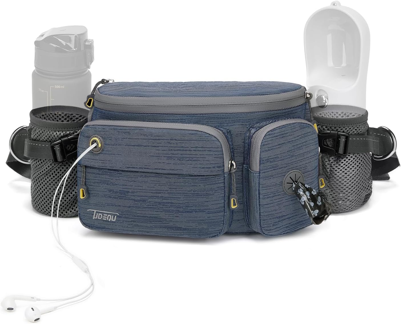 TUDEQU Large Fanny Pack with Water Bottle Holders,Dog Walking Fanny Pack,Hiking Waist Pack,Mens Fanny Pack,Waist Bag
