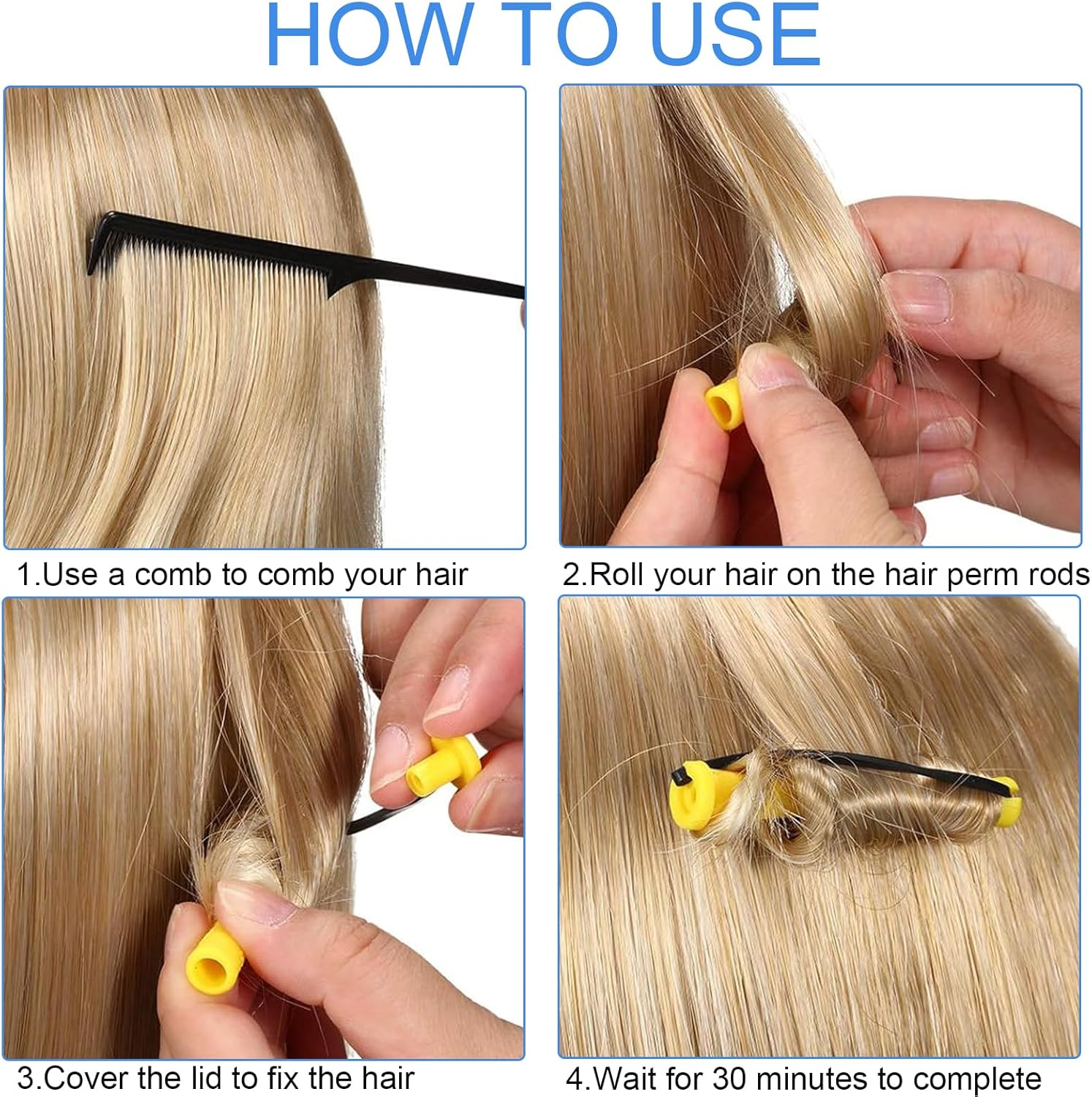 DHWEKU 20 Pieces Small Perm Rollers, Perm Set, Small Hair Rollers for Women, Curlers Short Hair for Natural Hair, Long Short Hair Styling Tool image number 3