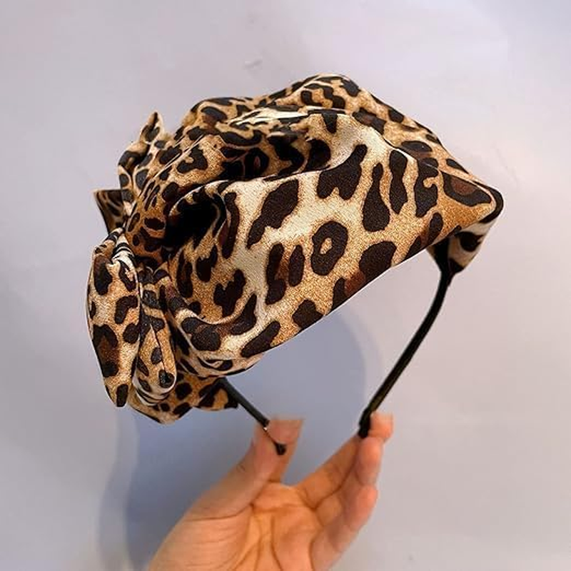 Leopard Printed Headband Women Fascinator Hat Cocktail Church Hat Wedding Party Headpiece image number 4