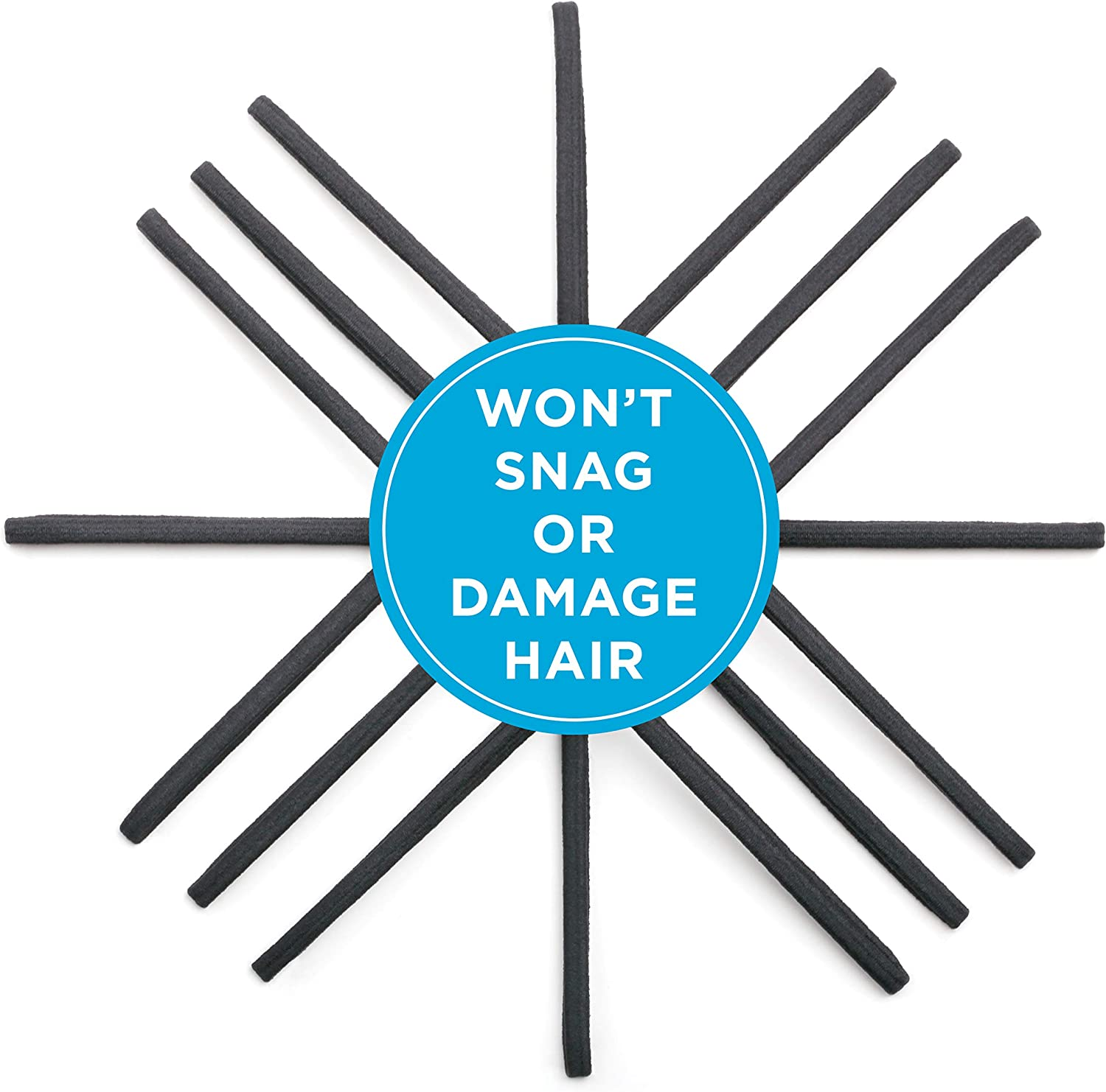 Goody Women'S Ouchless Thin Hair Flat Narrow Headwrap, Black, 6 Count