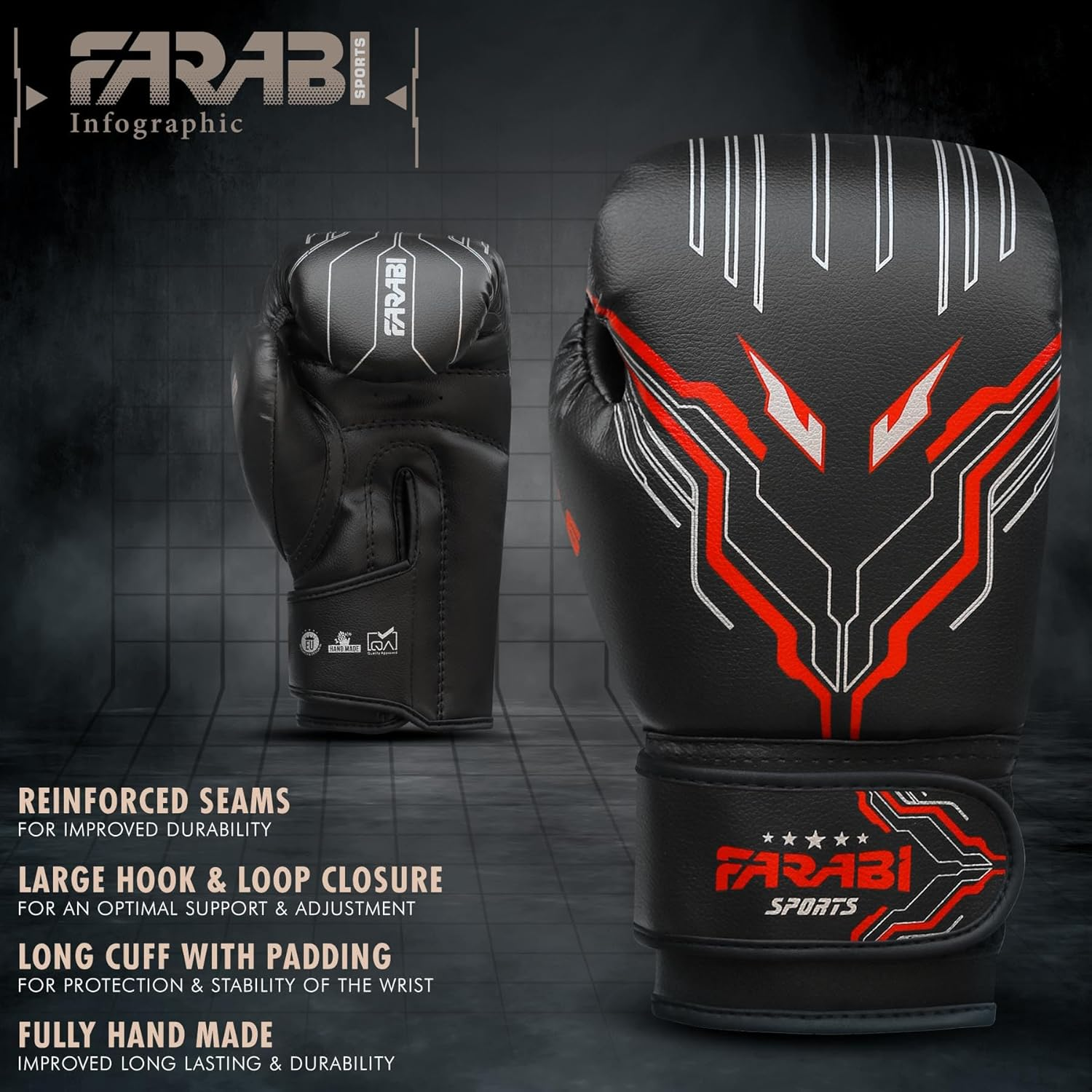 Farabi Sports Kids Boxing Gloves Boys and Girls Kickboxing Gloves 6-Oz Youth, Junior Boxing Gloves for MMA, Muay Thai, Boxing Pad, Punching Bag and Training for Age 5-10 Years image number 3