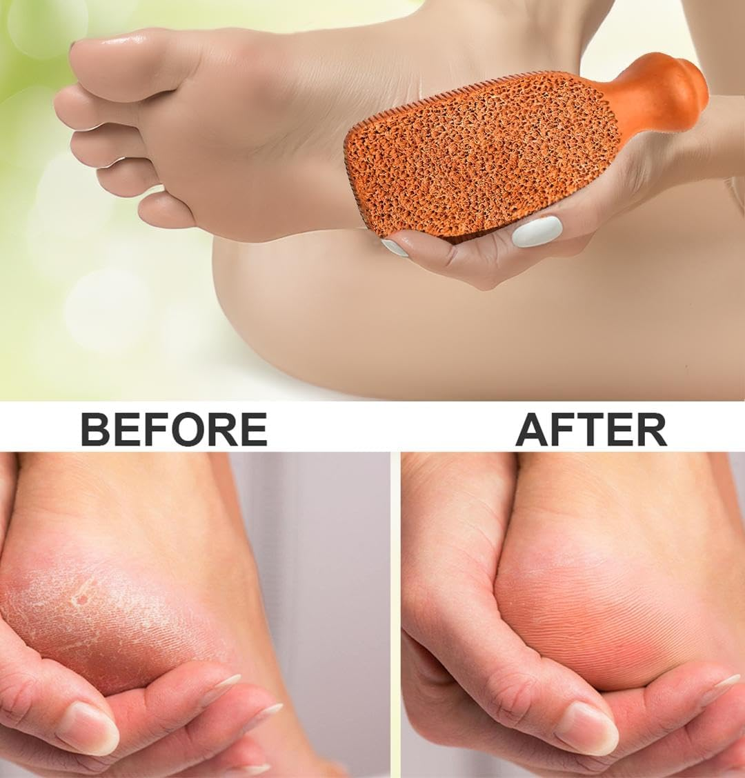 QUBA LINEN Pumice Stone for Feet - 2-Sided Terra Cotta Foot Scrubber, Professional Exfoliating Clay Stone for Feet Hands Body Care - Pumice Stone for Feet Callus Remover image number 2